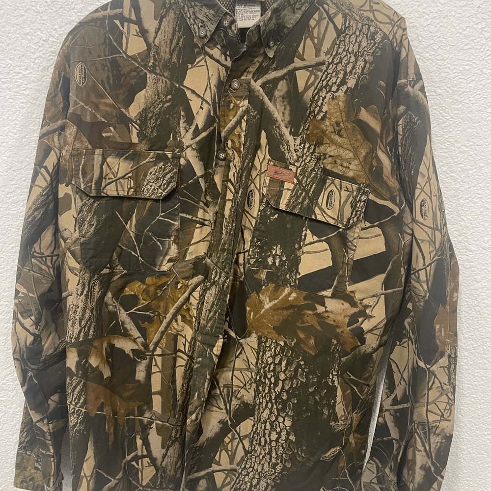 Vintage Woolrich Realtree Hardwoods Camo Mens Large Long Sleeve Shirt Hunting